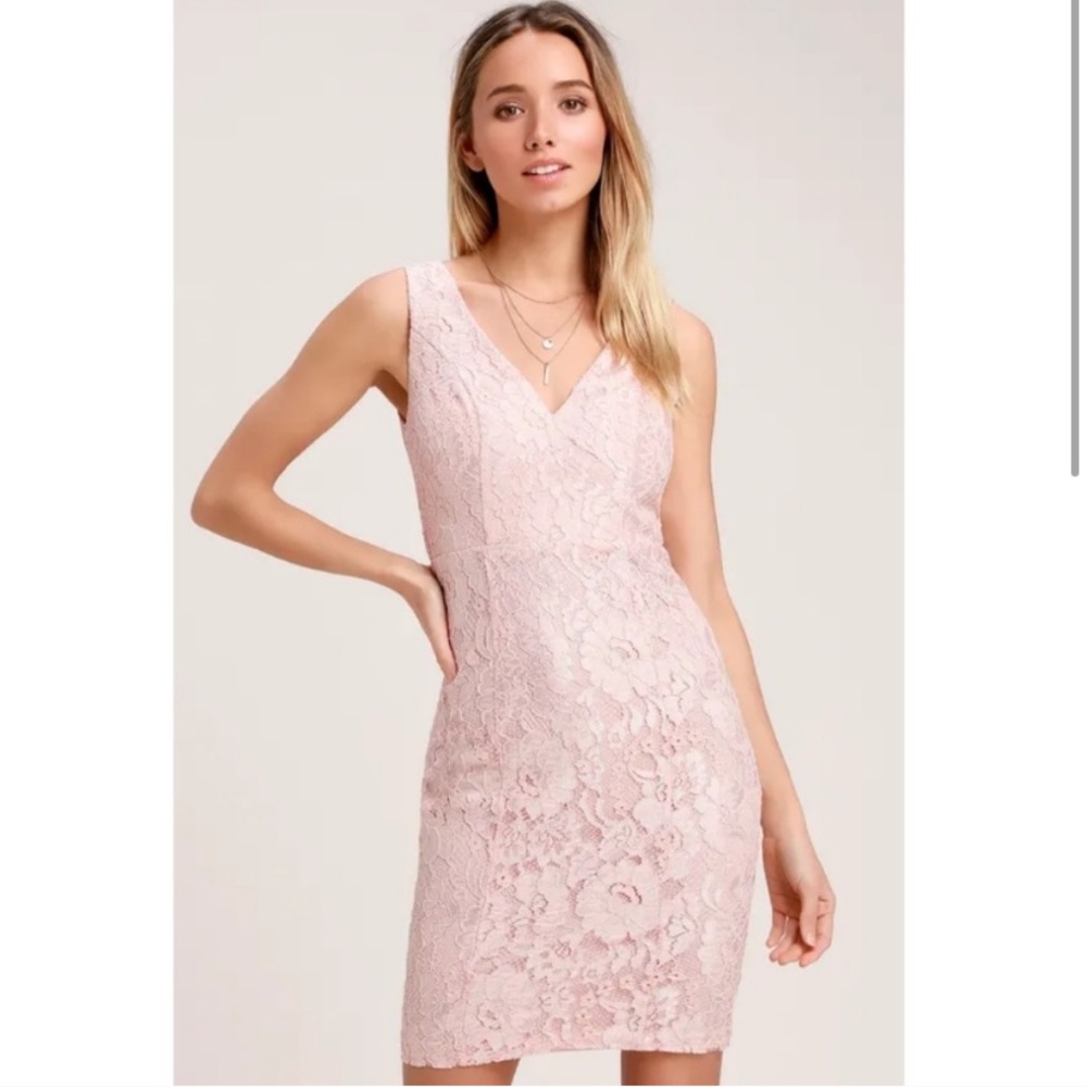 Lulus normani blush lace dress size S